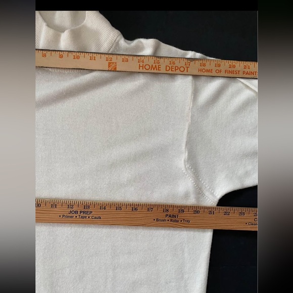 Paolo Valenzi wool blend women’s sweater men’s Ivory, L, Mock neck - Picture 5 of 11